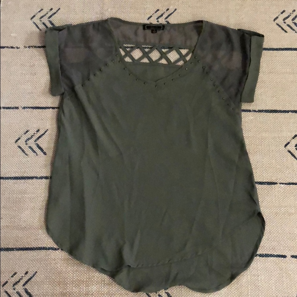 Olive Studded Blouse